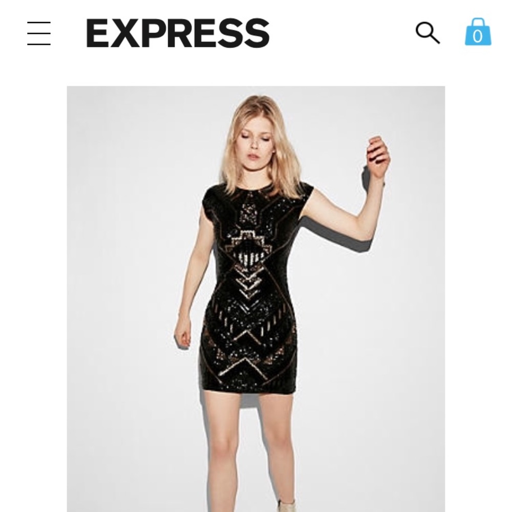 Express Deco Sequin Dress XS